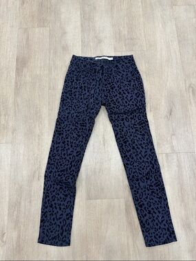 Romeo & Juliet Couture Navy Blue Leopard Print Skinny Jeans